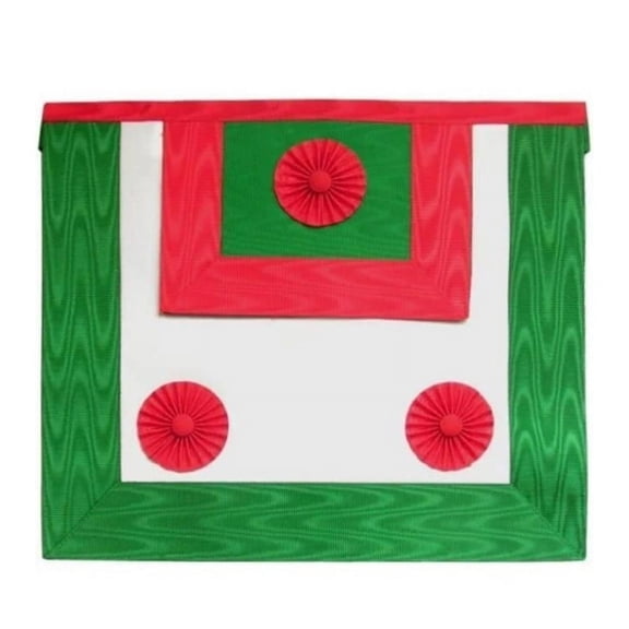 Knights of St. Andrew Scottish Rite Apron - Quadrilateral Flap with Red Rosettes