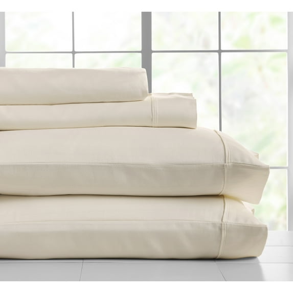 Knightsbridge 600 Thread Count Jacquard Herringbone Sheet - 4 Piece Set - Queen, Taupe