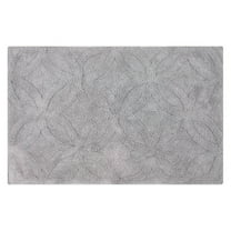 Knightsbridge Arch Bath Rug Cotton Non Skid Back - 17x24", Silver