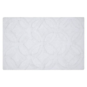 Knightsbridge Arch Bath Rug Cotton Non Skid Back - 17x24", White