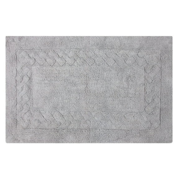 Knightsbridge Chain Bath Rug Cotton Non Skid Back - 17"x24", Silver