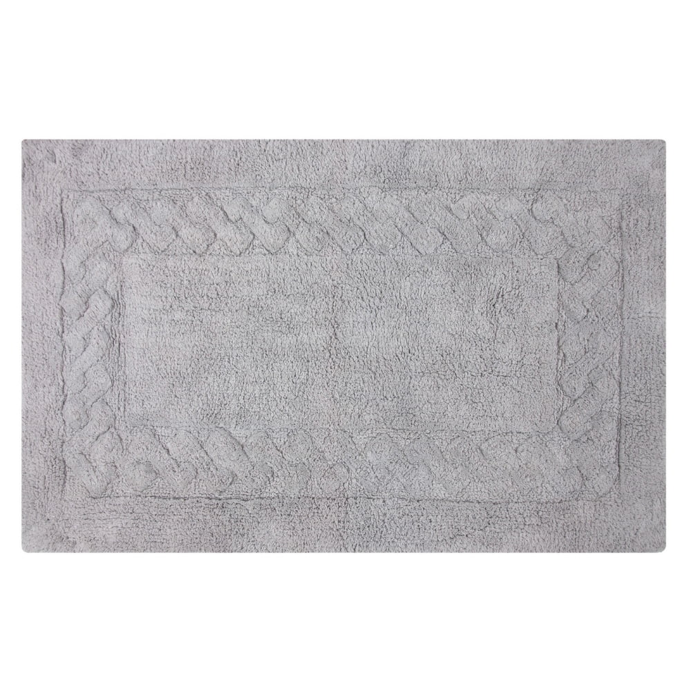 Silver Cotton Chain Border Bath Rug 20"x30"