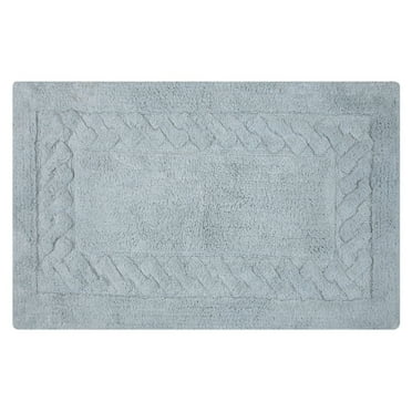 Knightsbridge Chain Bath Rug Cotton Non Skid Back - 24x40", Light Blue