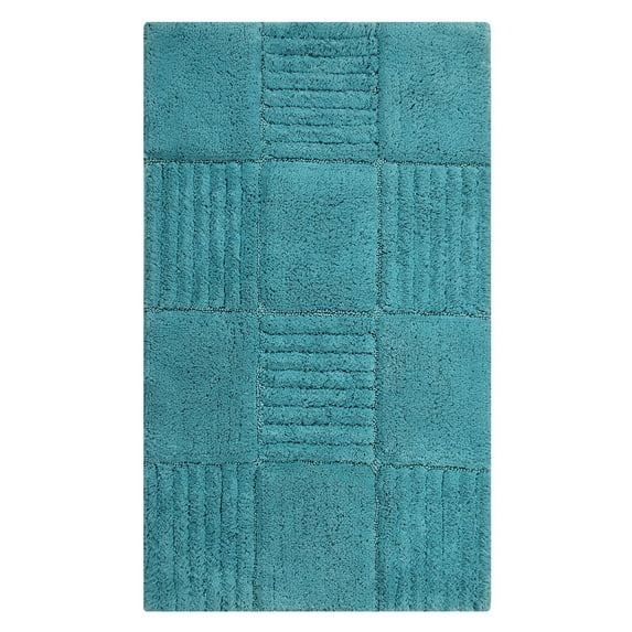 Knightsbridge Chakkar Board 220 GSF Non Skid Back Bath Rug 17 x 24 - Aqua