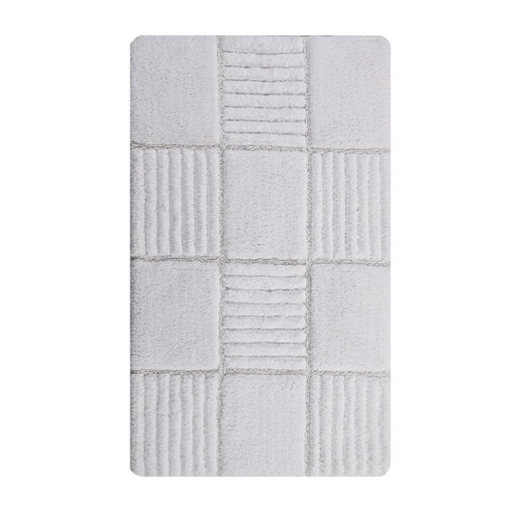 Knightsbridge Chakkar Board 220 GSF Non Skid Back Bath Rug 17 x 24 - White