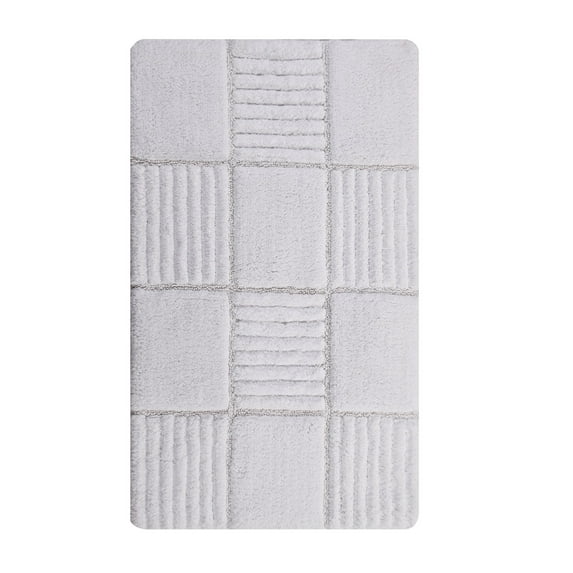 Knightsbridge Chakkar Board 220 GSF Non Skid Back Bath Rug 20 x 30 - White
