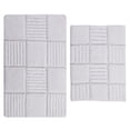thumbnail image 1 of Knightsbridge Chakker Board 220 GSF Non Skid Back Bath Rug Set - 2- Piece - 17x24 and 21x34", White, 1 of 4