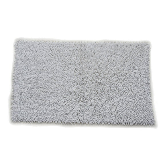 Knightsbridge Chenille Shaggy 220 GSF Non Skid Back Bath Rug 17 x 24 - White