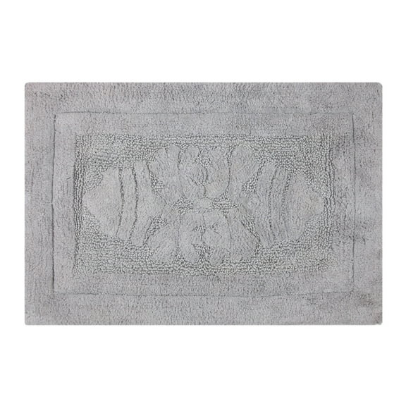 Knightsbridge Cipher 220 GSF Non Skid Back Bath Rug 17 x 24 - Silver