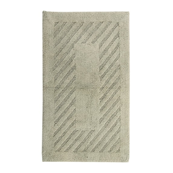 Knightsbridge Diagonal Racetrack 100% Cotton Reversible Bath Rug 24 X 40 Sage