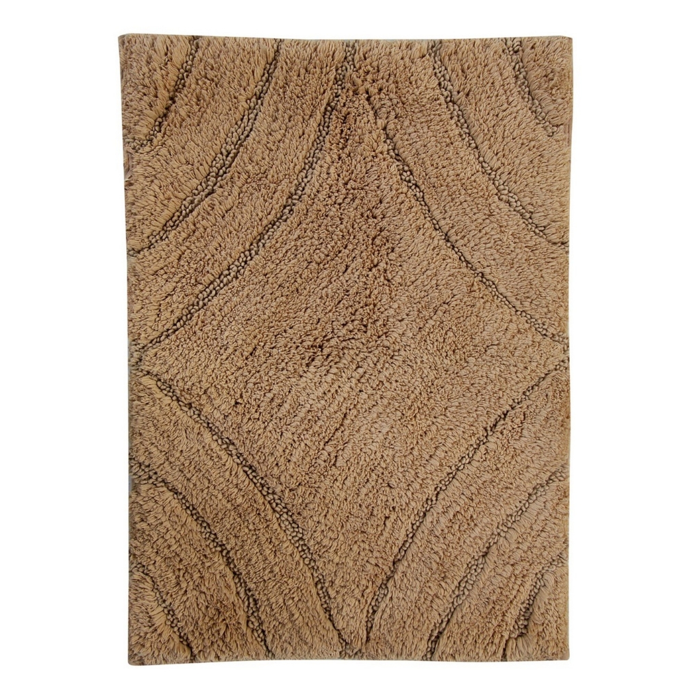 Knightsbridge Diamond 220 GSF Non Skid Back Bath Rug 20 x 30 Stone