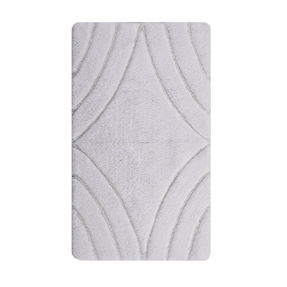 Knightsbridge Diamond 220 GSF Non Skid Back Bath Rug 20 x 30 - White