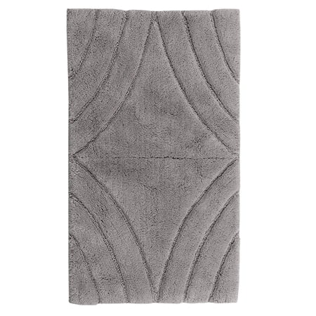 Knightsbridge Diamond 220 GSF Non Skid Back Bath Rug 21 x 34 - Silver