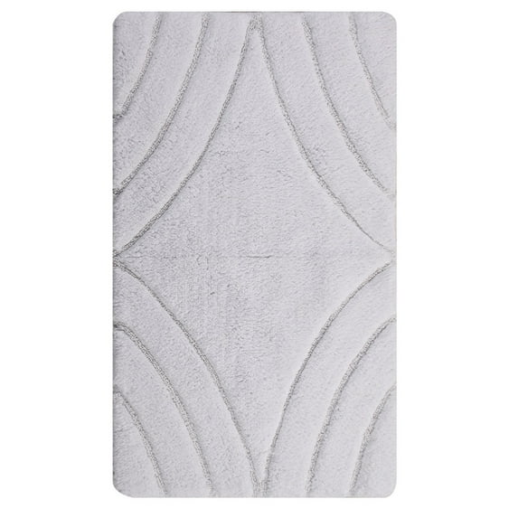Knightsbridge Diamond 220 GSF Non Skid Back Bath Rug 21 x 34 - White