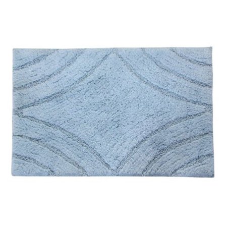 Knightsbridge Diamond 220 GSF Non Skid Back Bath Rug 24 x 40 - Light Blue