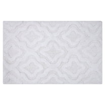 Knightsbridge Link Bath Rug Cotton Non Skid Back - 17x24", White