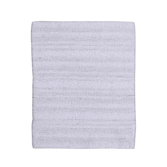 Knightsbridge Luscious Textured Striped All Season Soft Plush Cotton Reversible & Soft Bath Rug 24" X 40" Ivory