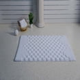 thumbnail image 1 of Knightsbridge Luxurious Block Pattern High Quality Year Round Cotton With Non-Skid Back Bath Rug 17" X 24" White, 1 of 2