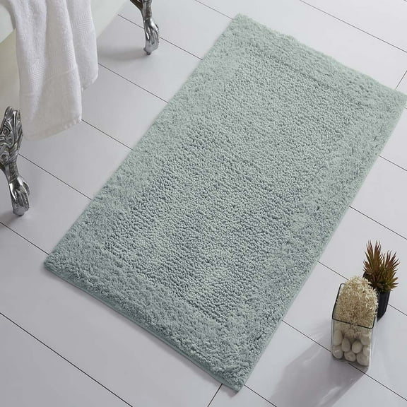 Knightsbridge Naples 220 GSF Non Skid Back Bath Rug 20 x 30 - Light Blue
