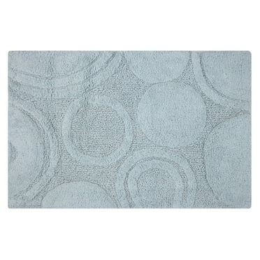 Knightsbridge Orbit Bath Rug Cotton Non Skid Back - 17x24", Light Blue