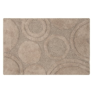 Knightsbridge Orbit Bath Rug Cotton Non Skid Back - 21x34", Stone