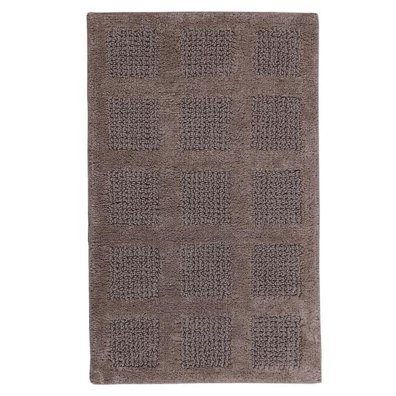 Knightsbridge Square Honeycomb 100% Cotton Reversible Bath Rug 17 X 24 Stone