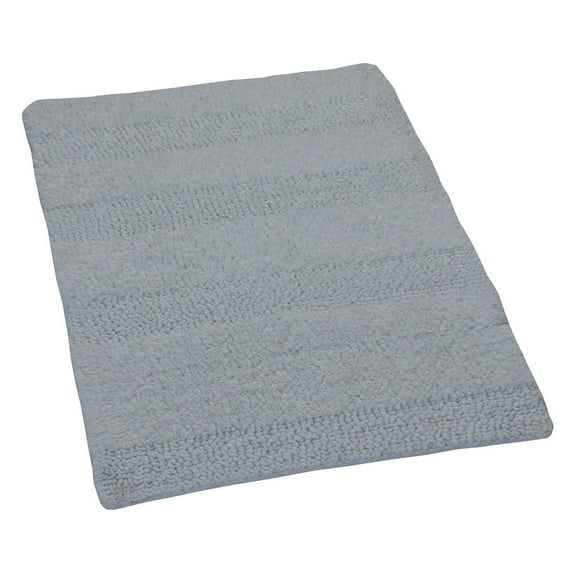 Knightsbridge Stylish And Comfortable All Season Traditional Wide Cut Design Cotton Bath Rug 20" X 30" Aqua