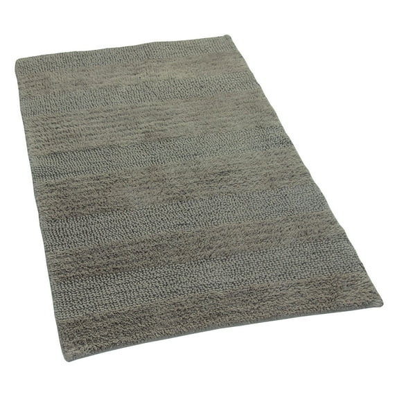 Knightsbridge Stylish And Comfortable All Season Traditional Wide Cut Design Cotton Bath Rug 20" X 30" White