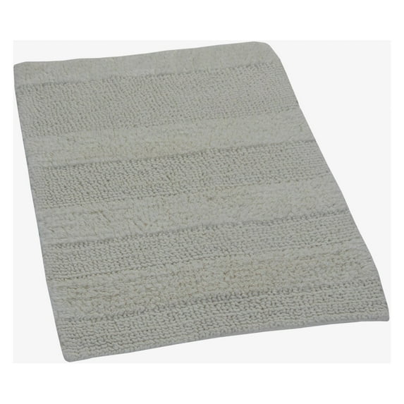 Knightsbridge Stylish And Comfortable All Season Traditional Wide Cut Design Cotton Bath Rug Set 20" X 30" Ivory