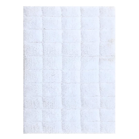 Knightsbridge Summer Tile 220 GSF Non Skid Back Bath Rug 20 x 30 - White