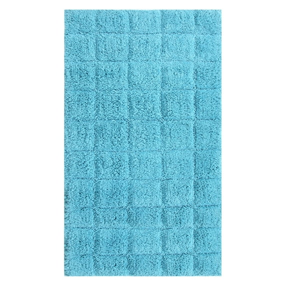 Knightsbridge Summer Tile 220 GSF Non Skid Back Bath Rug 24 x 40 - Aqua