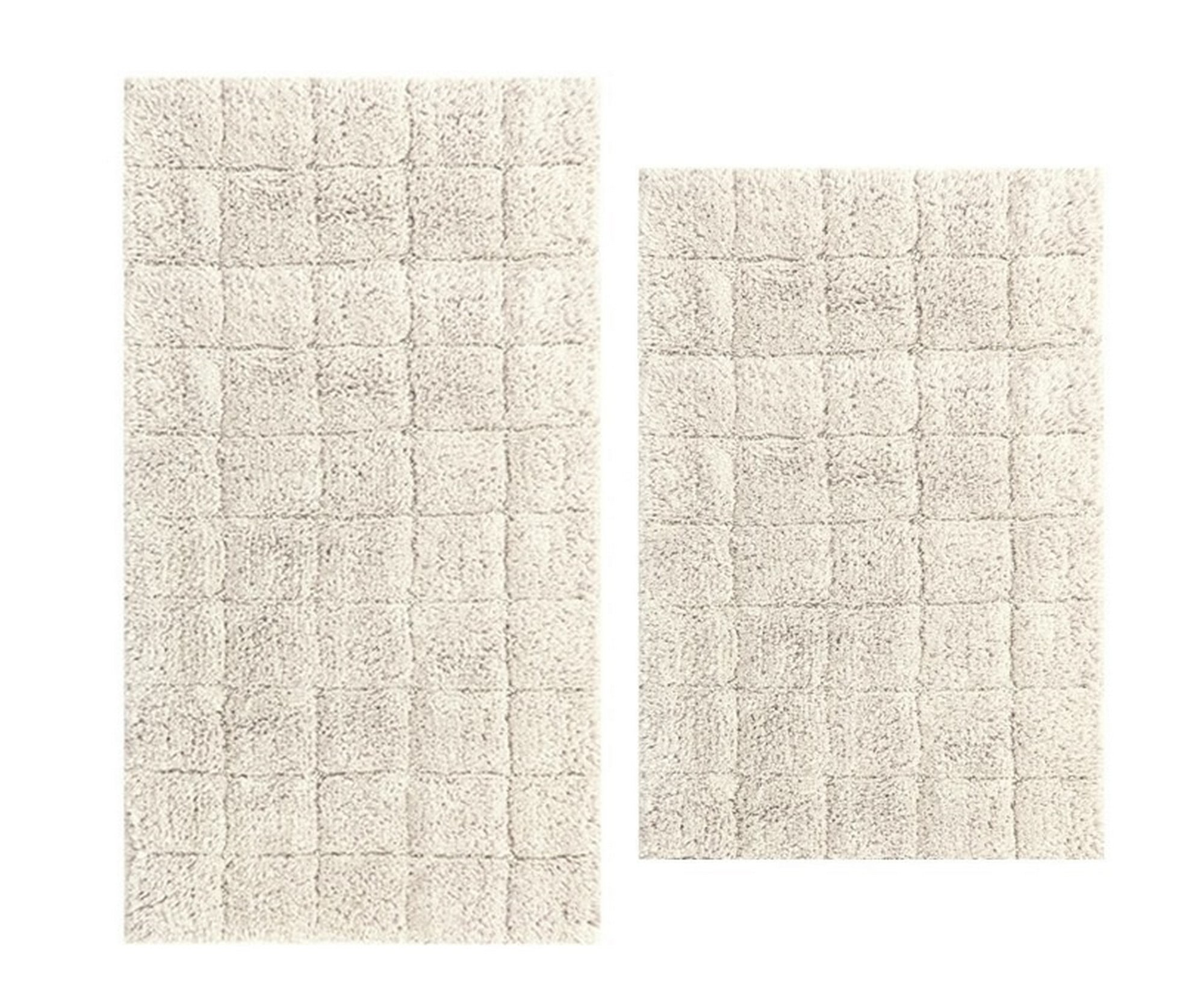 Ivory Cotton Non-Skid Bath Rug Set, 2-Piece