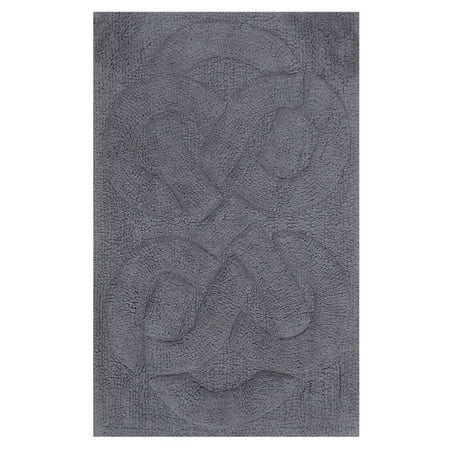 Knightsbridge Tuft Twisted 220 GSF Non Skid Back Bath Rug 21 x 34 - Silver