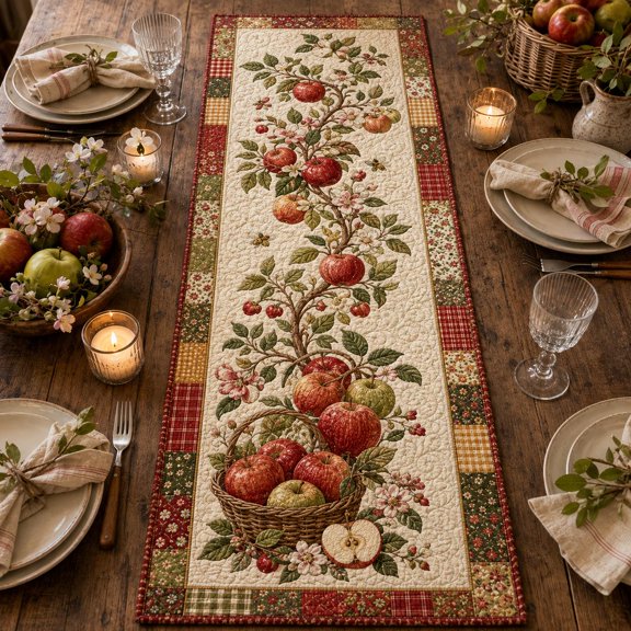 Knightwalker Table Runner Apple Orchard, Quilted Polyester, M - 195 x 41 cm