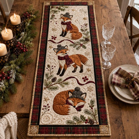 Knightwalker Table Runner Fox, Quilted Polyester, M - 195 x 41 cm