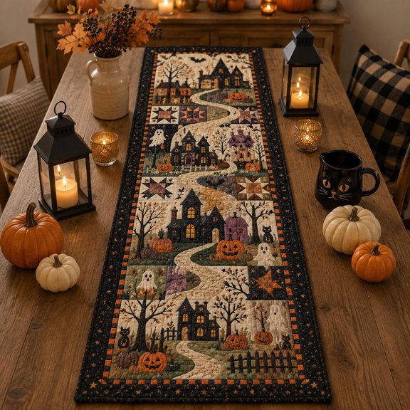 Knightwalker Table Runner Halloween, Quilted Polyester, M - 195 x 41 cm