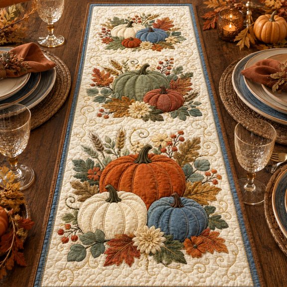 Knightwalker Table Runner Pumpkin, Quilted Polyester, M - 195 x 41 cm