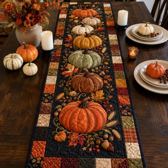 Knightwalker Table Runner Pumpkin, Quilted Polyester, M - 195 x 41 cm