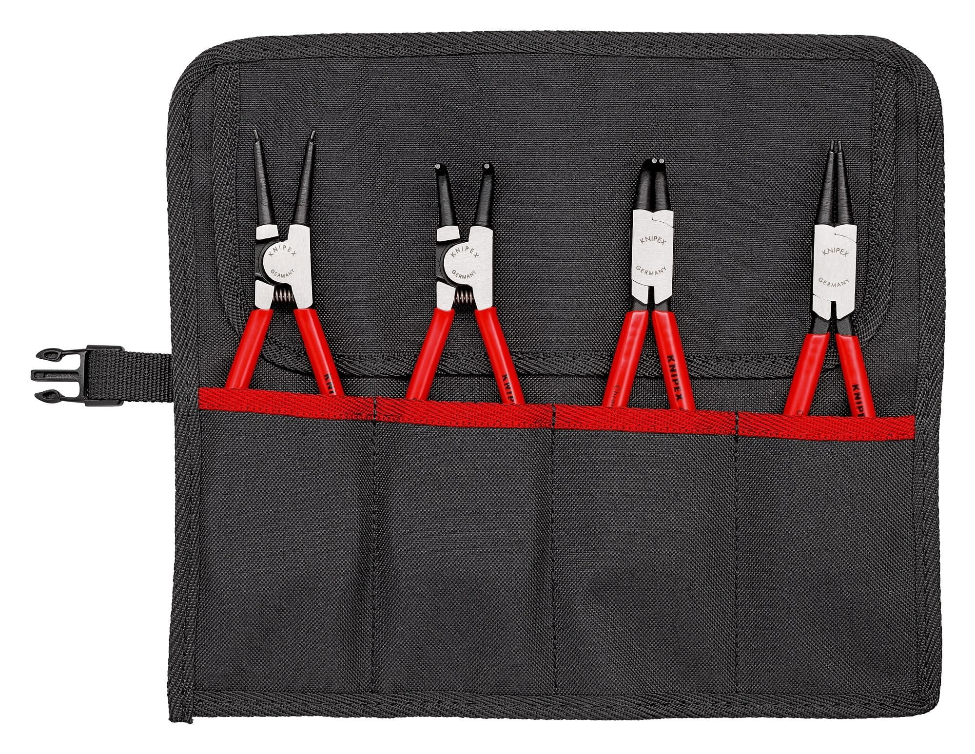 Knipex 00 19 56 Circlip Pliers Sets angled 4 Piece in tool roll