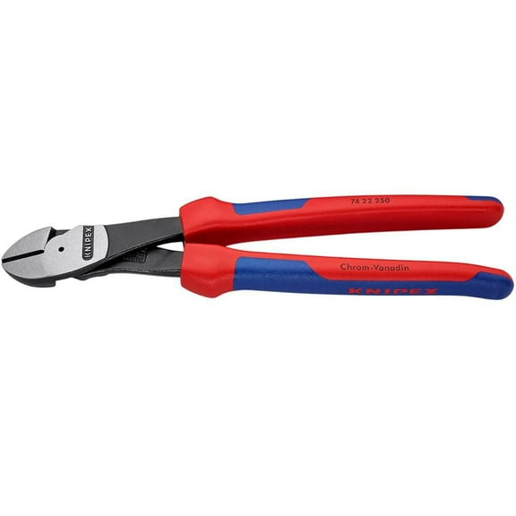 Knipex 7422250SBA High Leverage Diagonal Cutter Black Atramentized With Multi-Component Grips 10In