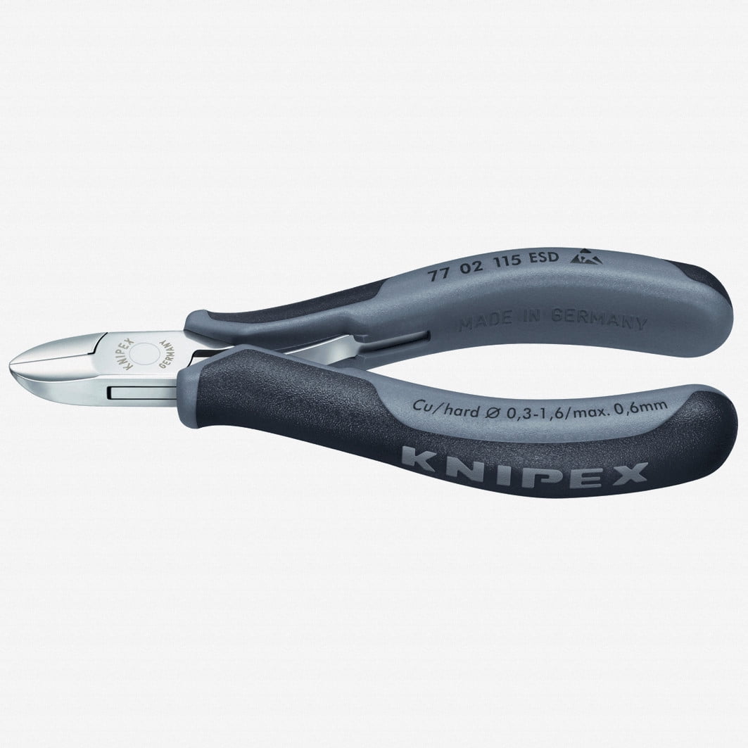 knipex tools 77 02 115 esd electronics diagonal cutters, 4.5-inch