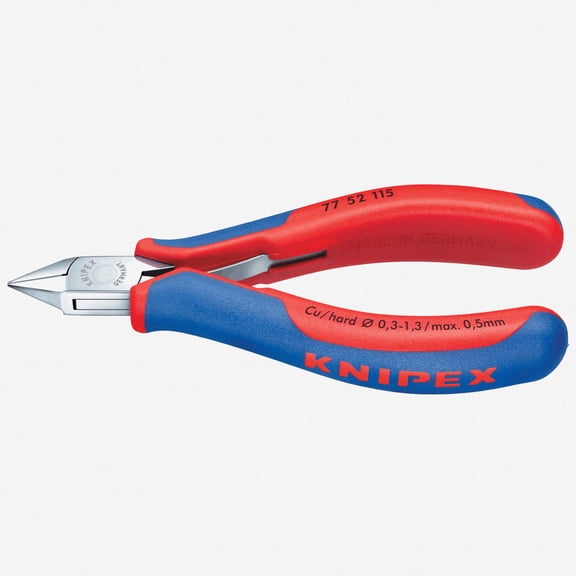 Knipex 4.5" Electronics Diagonal Cutters Pointed Flat Head w/ Small Bevel - MultiGrip