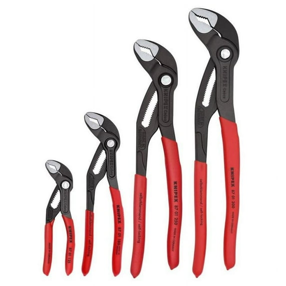 Knipex 5", 7", 10", & 12" Cobra Pliers Set, 4 Pieces