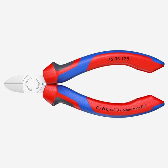 Knipex 5" Diagonal Cutters for electromechanics - Chrome w/ MultiGrip