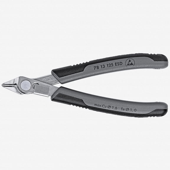 Knipex Diagonal Cutting Plier,4-29/32" L 78 13 125 ESD