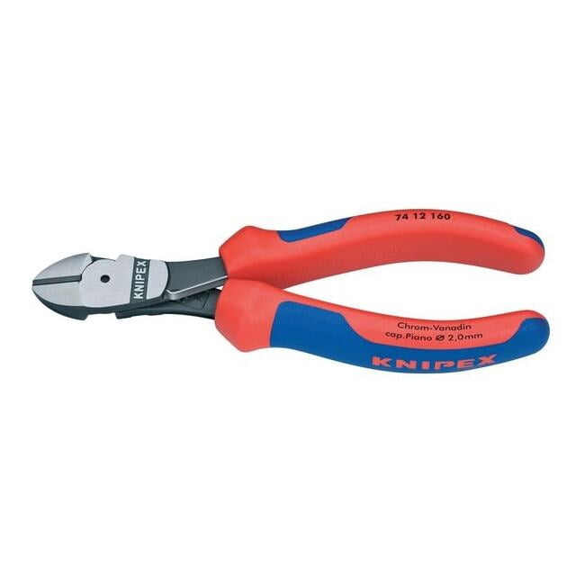 knipex 74-12-160 6.3" high leverage diagonal cutters w/ spring - multigrip