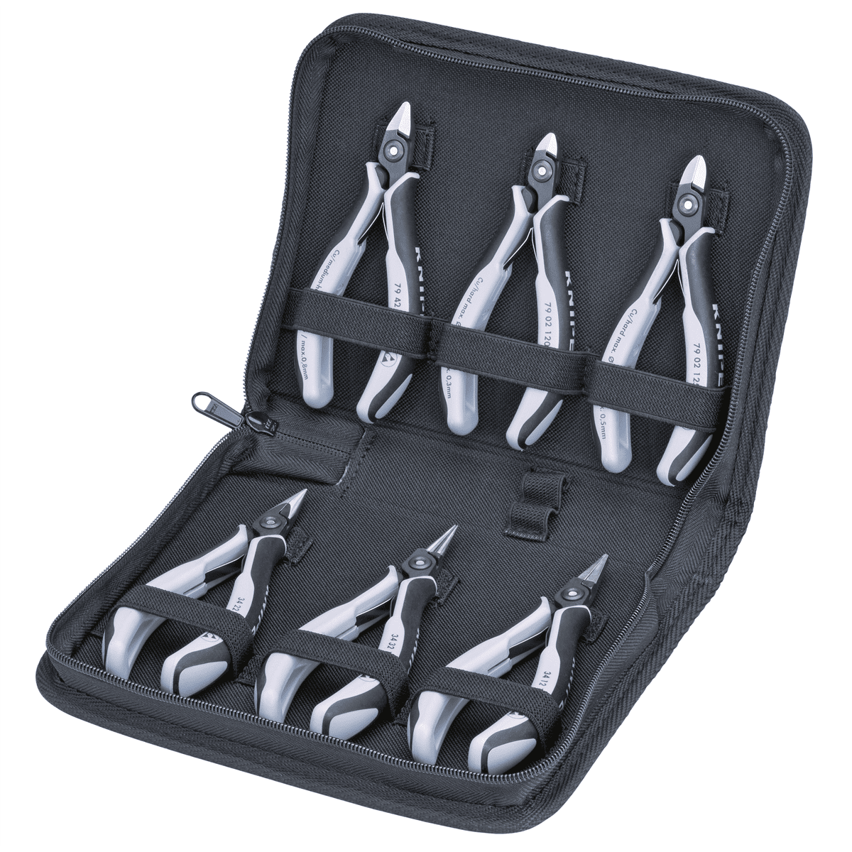 KNIPEX 6 Pc Electronics ESD Pliers Set in Zipper Pouch