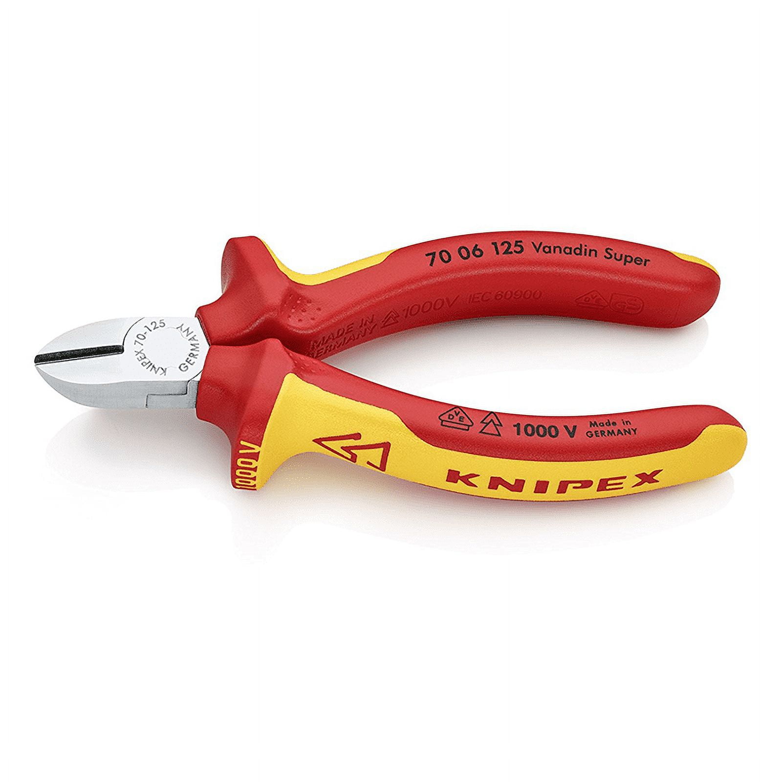 Knipex 70 06 125 Diagonal Cutter 4,92" with soft handle chrome plated/VDE-tested