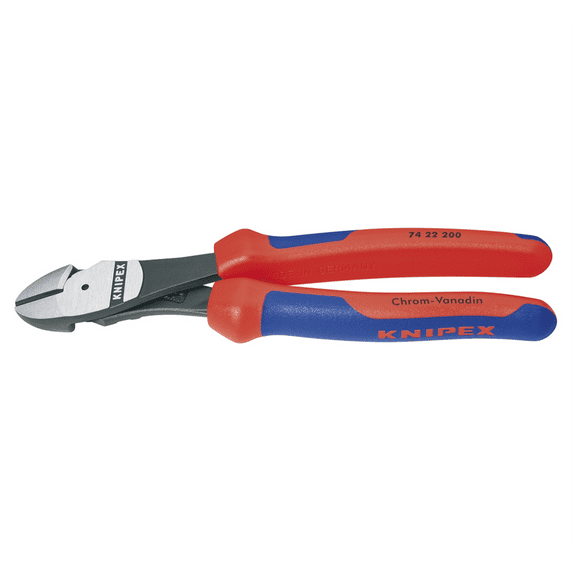 Knipex 7422200 8" High Leverage Angled Diagonal Cutters w/ Comfort Grip