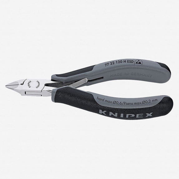 Knipex 77-32-120-H-ESD 4.7" ESD Electronics Diagonal Cutters Carbide Cutting Edge w/Small Bevel - MultiGrip